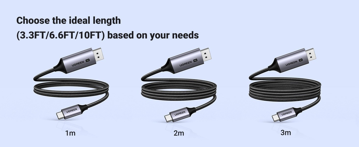 UGREEN 25839 USB-C to DisplayPort Cable 3 Meter UGREEN 25839 USB-C to DisplayPort Cable 3 Meter 8K - UTECH